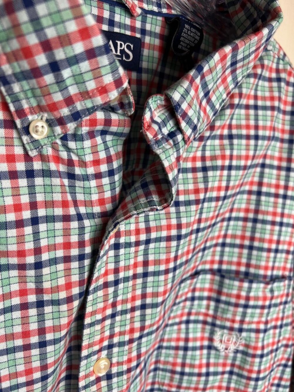 Chaps Racing Red Plaid Shirt - Picture 3 of 10